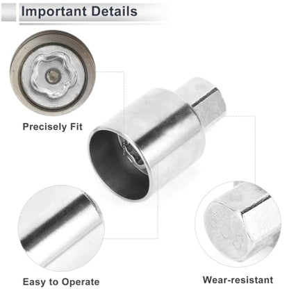 Vehicle Wheel Lock Lugnut for Jeep Compass #808 Anti-theft Screw Nut Removal Key Socket 1pc - size: 808