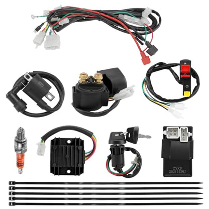 PRO BAT Complete Electrics Wiring Harness D8TJC Spark Plug Kits - color: Orange Spark Plug & Black Performance Coil