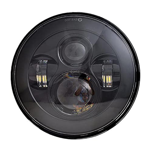 SUNPIE 7 inch Black Head light Compatible with H_arley Street Glide/Electra/Tri Glide, Compatible with Road King - color: Black