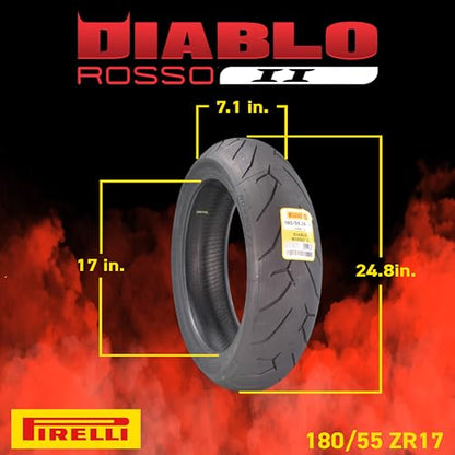 Pirelli Diablo Rosso II Motorcycle Tire Set 120/70 ZR17 & 180/55 ZR17 - size: 120/70ZR17; 180/55ZR17