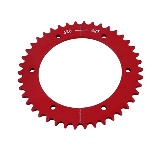 420 Chain 42 Tooth Rear Split Sprocket Mini Bike Sprocket for Predator 79cc 98cc 196cc 212cc 301cc 389cc 420cc 6.5hp 7.0hp 13hp 15hp 3.0hp Mini Bike Parts Go Kart Racing