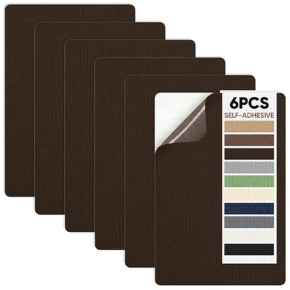 Canvas Patch 5.5 x 8 Inches 6Pcs Self-Adhesive Waterproof Canvas Patch Kit for Repairing Tents,Sofas,Boat Covers,Camping Chair,Awnings,Car Seats.(Dark Brown) - color: Dark Brown, size: 5.5"×8"