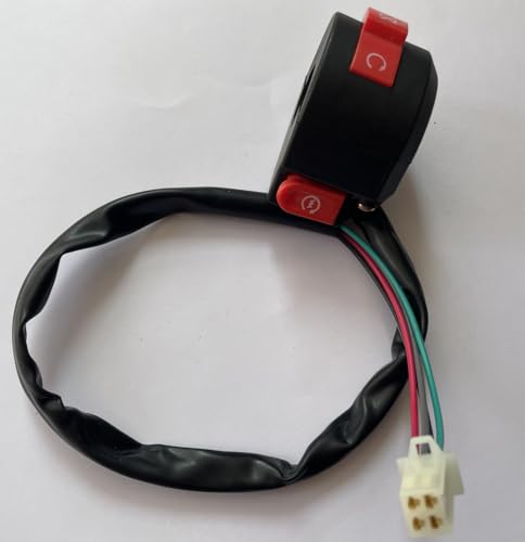 7/8" 22mm 4 Wires 3-Function Handbar Mount Motorbike ON Off Start Kill Switch Replacement Compatible with 110cc 125cc Taotao ATVs Quad 4 Wheelers Motorcycles Pit Bike