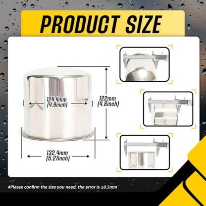 4Pcs 4.9" Stainless Trailer Wheel Center Caps, Chrome - color: Chrome, size: 4.9'' Hub 4.8" H