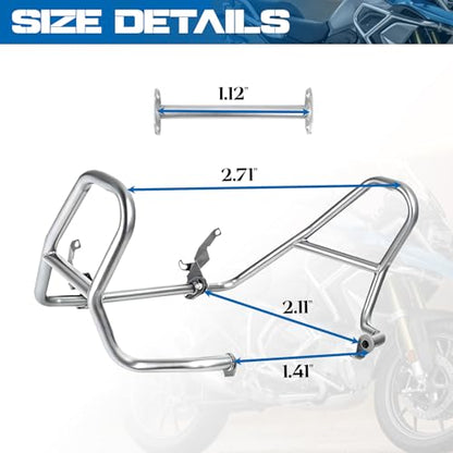 Motorcycle Upper Crash Bars Engine Guard for R1250GS 2018-2024 Stainless Steel Subcage Bumper Body Frame Falling Protector，Silver - color: Silver-Upper