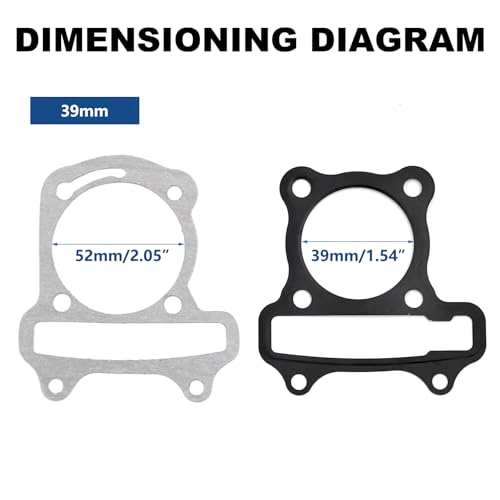 Minho GY6 50cc Complete Standard Case Engine Gasket Kit Fit for Chinese GY6 4-Stroke 139QMA 139QMB Engine Scooter Moped ATV Go Kart,39mm Cylinder Gasket