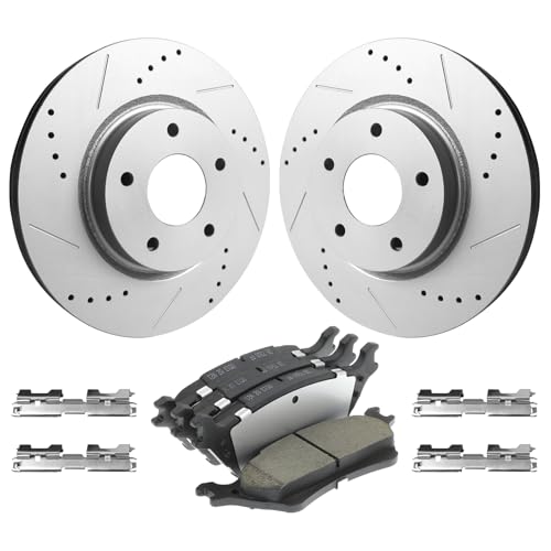 Brake Kit Replacement for 12-20 Ford F-150 Disc Brake Rotors 2012 2013 2014 2015 [Manual Parking Only] 2016 2017 2018 2019 2020 - color: D1602-54186R