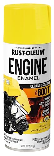 Rust-Oleum Automotive Engine Enamel Spray Paint, Gloss Yellow - color: Gloss Yellow, size: 11 Ounce (Pack of 1)