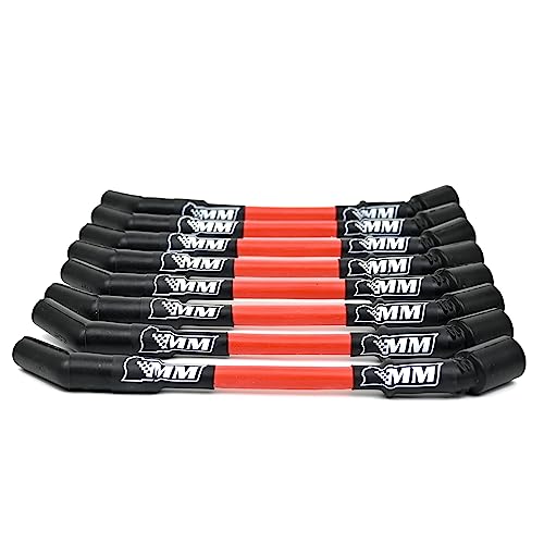 Michigan Motorsports 2014+ LT Spark Plug Wire Set 10mm Blue Performance Wires for Gen V LT1 LT4 L83 L86 L84 L87 L8T 5.3L 6.2L 9" in Length (Red)