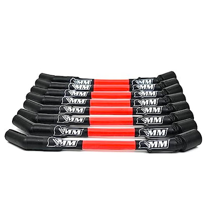 Michigan Motorsports 2014+ LT Spark Plug Wire Set 10mm Blue Performance Wires for Gen V LT1 LT4 L83 L86 L84 L87 L8T 5.3L 6.2L 9" in Length (Red)