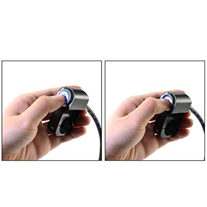 Motorcycle Handlebar Switch 1"" 25mm 12V 10A CNC Aluminum ON/Off LED Light
