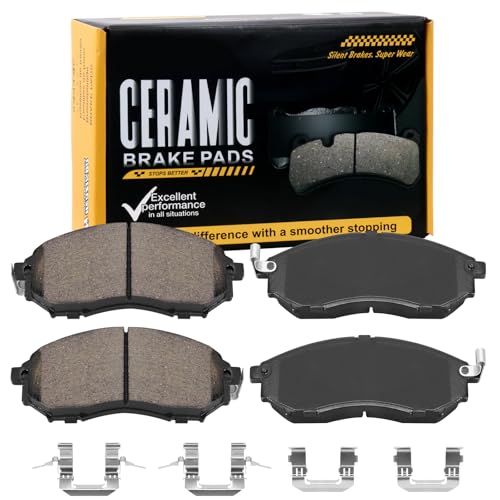 D888 Front Ceramic Brake Pads Kit Fit For INFINITI G37 2009, For Q45 2002-2006, For M45 2003-2004 2008-2010, For M35 2008-2010, For EX35 2008-2011, For EX37 2013, For QX50 2014 - style: HZ888