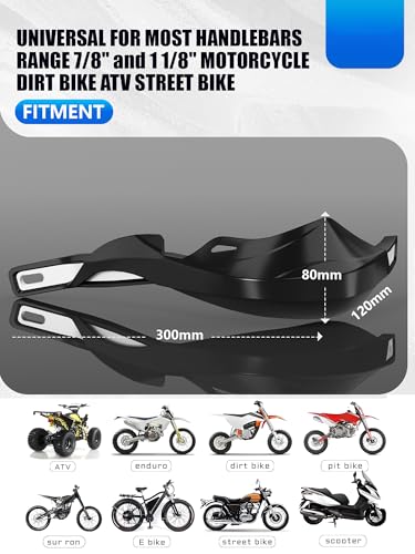 JFG RACING Dirt Bike Handguards Universal for 7/8" and 1 1/8" Handle Bar - color: black