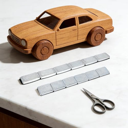 24pcs Wooden Derby Car Weights Kit, 3 Size Pinewood Wheel Buffer Weights with Backing Adhesive for Pinewood Derby Car Racing Speed & Balance Tuning(1/4 oz, 1/2 oz, 1 oz)