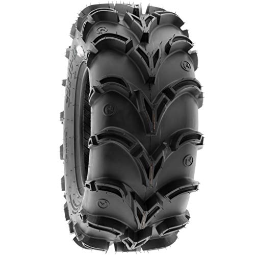 Pair of 2 SunF A050 AT 28x10-12 ATV UTV Deep Mud Terrain Tires, 6 PR, Tubeless - size: 28x10-12