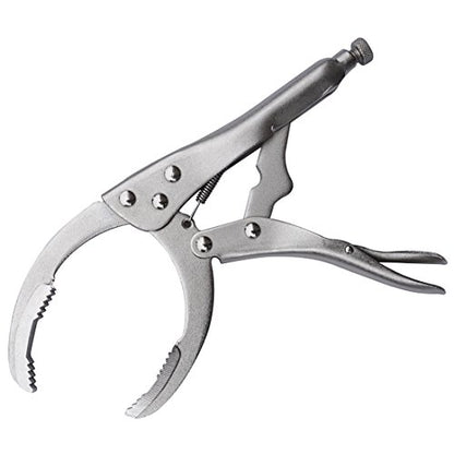 MacWork Locking Grip Oil Filter Wrench, 9.5in/240mm, Chrome Vanadium Steel Jaws