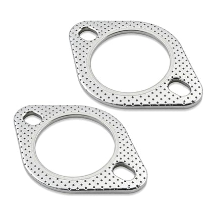 2PCS Car Exhaust Gasket, Exhaust Flange Gasket, Ultra Seal 2-Bolt 2.5-Inch Reinforced High Temperature Exhaust Manifold Gasket, Catalytic Converter Gasket for Most Cars Trucks (2.5 Inch) - color: 2.5 Inch