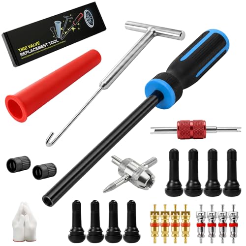 Heavy-Duty Metal Hook Valve Stem Tool Kit - No Tire Removal, Quick Leaky Valve Replacement, Longer Puller for Pressure Check - Durable for Cars, Motorcycles, ATVs
