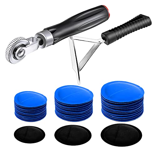 60PCS Tire Patches Tire Patch Kit 32 mm 42 mm 58 mm Tire Repair Kit with Tire Patch Roller Scraping Cutter Tire Repair Tools for Car Truck Motorcycle Bike - size: 60pcs patches