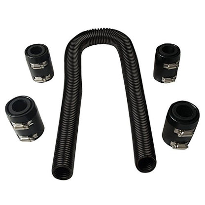 48" Stainless Steel Radiator Flexible Coolant Water Hose Kit - color: Black, size: 48 Inch