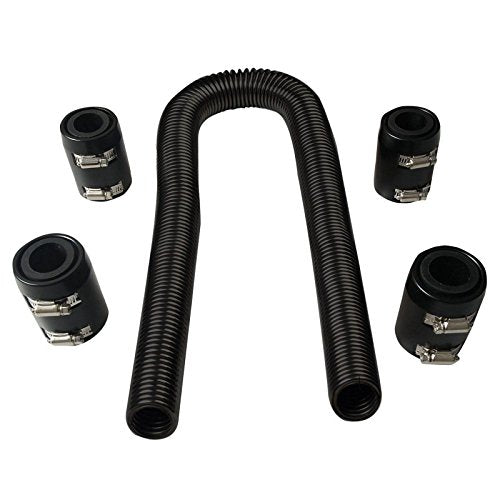 48" Stainless Steel Radiator Flexible Coolant Water Hose Kit - color: Black, size: 48 Inch