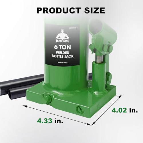 Jack Boss Bottle Jack 6 Ton (12,000 LBs) Hydraulic Car Jack, Fit for Auto Truck Repair and House Lift, Green - color: Green, size: 6 TON
