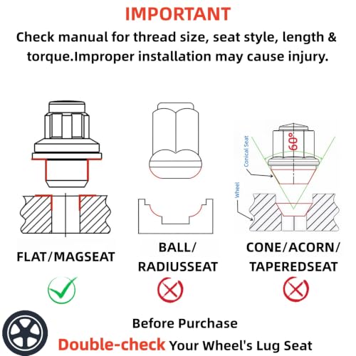 00276-00900，M12x1.5 Wheel Lock Nuts, 37mm Height, Flat Mag Seat,Compatible with Toyota Avalon Camry Corolla Highlander RAV4 OEM Factory Aluminum Wheels。