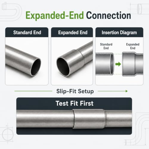 PartsFlow 16PCS 3" Universal Custom Exhaust Tubing Kit, Mandrel Bend Mild Steel Pipe Set with 180°/90°/45° Bends & Straight Pipes, High Flow DIY Performance Exhaust System Kit