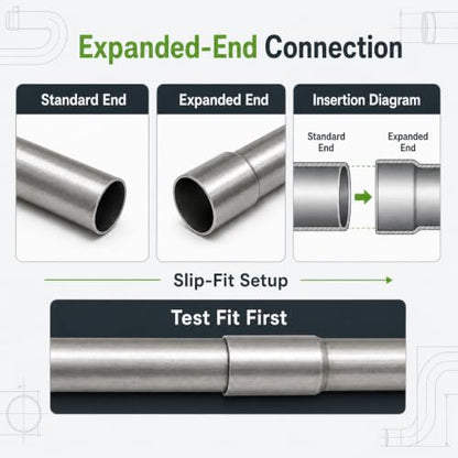 PartsFlow 16PCS 3" Universal Custom Exhaust Tubing Kit, Mandrel Bend Mild Steel Pipe Set with 180°/90°/45° Bends & Straight Pipes, High Flow DIY Performance Exhaust System Kit