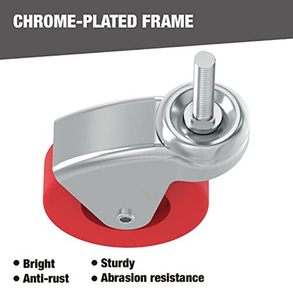 BIG RED 2.5 Inch Stem Caster Wheels Set of 6,Heavy Duty 360 Degree Swivel Stem Casters for Creeper Service Utility Cart Stool Post Mount,ATR6551-6PB - style: 6 pcs
