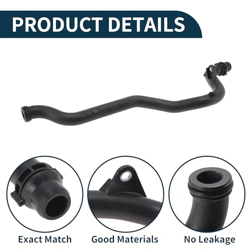 Radiator Hose Heater Hose for Audi A6 Quattro 3.0L 2009-2015 No.06E121065N/06E121065AA Plastic Coolant Pipe Black 1 Pc
