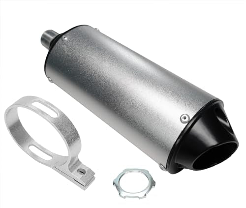 JMCHstore Performance Exhaust Muffler Silencer for Predator 212 196cc GX160 420cc 301cc GX390 98cc 6.5hp, Coleman CT200U BT200X KT196 CT100U Baja Massimo MB200 Go Kart Engine Mini Bike Parts (Silver) - color: Sliver