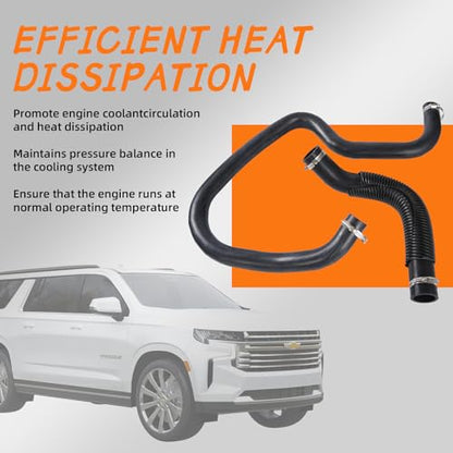 Engine Upper and Lower Radiator Coolant Hose Kit Compatible with Cadillac Escalade GMC Yukon Chevy Silverado Suburban 2007-2014 Replaces 22827731 22827735