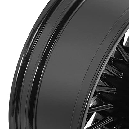 TOFR 18x5.5 Rear Fat King Spoke Wheel Rim For Harley Touring Bagger 09-25 - color: Gloss Black, size: Rear:18x5.5