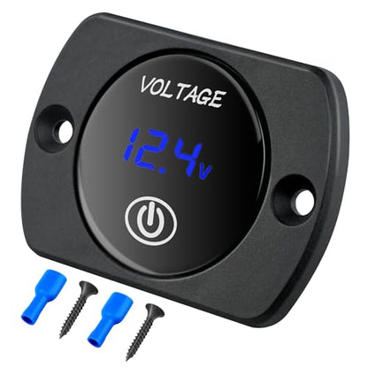 Nilight 12V LED Display Voltmeter with Touch Switch Waterproof - color: Blue w/Touch Switch