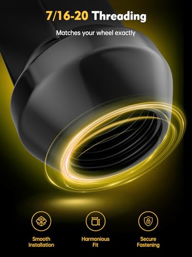 MIKKUPPA 7/16-20 Wheel Lug Nuts, Replacement for Chevy Aftermarkt Wheel - color: Black, size: 7/16-20