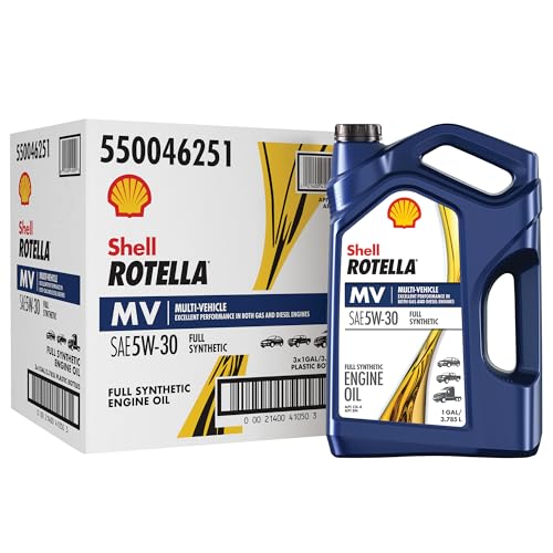 Shell Rotella MV Multi-Vehicle Full Synthetic 5W-30 Diesel Engine Oil, 1 Gallon (3 Pack) - style: 3-Pack