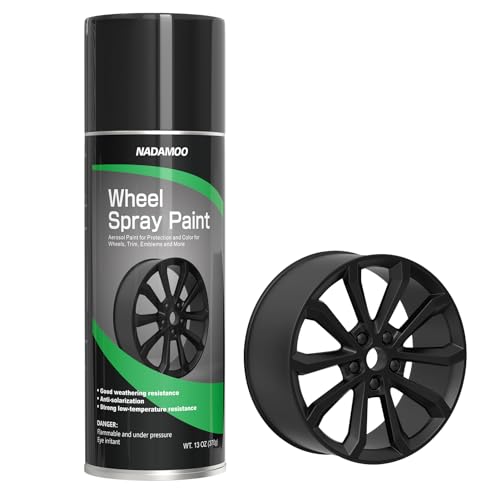 NADAMOO Black Spray Paint for Wheels, Matte Finish - color: Matte Black, size: 13 Ounce (Pack of 1)