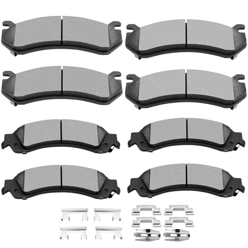 SCITOO Disc Brake Pads Sets Front Rear 8pc Fit For Chevy For Silverado 1500 - size: Front-D785 & Rear-D834