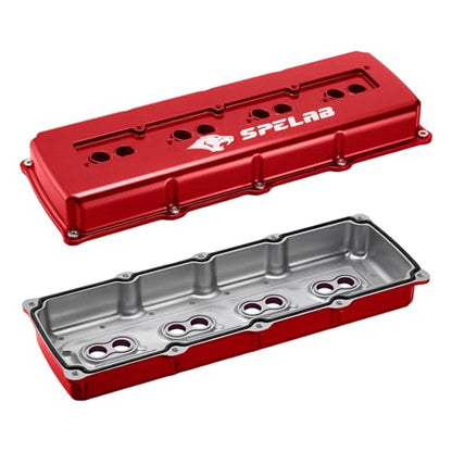 SPELAB Valve Cover Compatible with Hemi Gen III 5.7/6.1/6.4 Engine 2003-2020 Cast Aluminum Red - color: Red