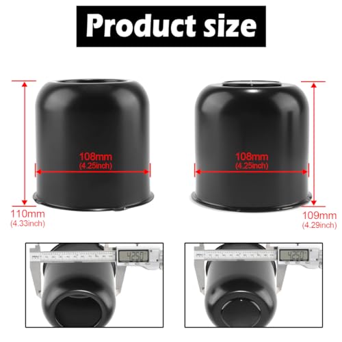 4Pcs 4.25" OD Open ＆ Removable Top Bundle Trailer Wheel Center Caps - size: 4.25" OD