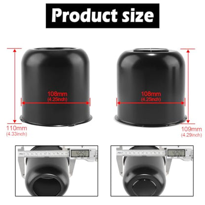 4Pcs 4.25" OD Open ＆ Removable Top Bundle Trailer Wheel Center Caps - size: 4.25" OD