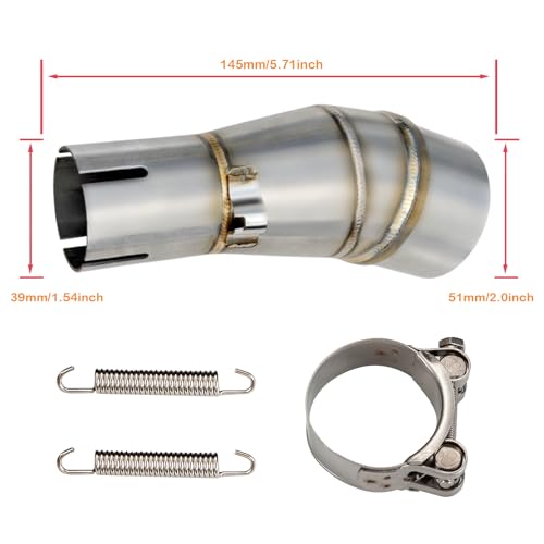 Motorcycle Muffler Mid Pipe, Muffler Adapter Connect Pipe - size: 2008-2017