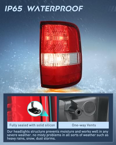 Nilight Taillight Assembly for 2004-2008 Ford F150 Passenger Side - color: Passenger Side