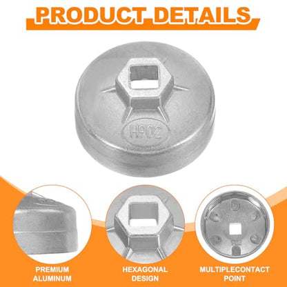 HARFINGTON 2pcs Oil Filter Cap 14 Flute 74.5x38x67mm (WxHxID) 1/2" Square - size: 14 Flute 74.5 x 38 x 67mm