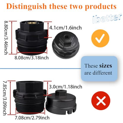 Heavy Duty Oil Filter Wrench for Toyota,Lexus,RAV4,Camry,Tundra,Highlander,Sienna,Cruiser,Venza-Filter Cap Removal Socket Tool for 2.5-5.7L Engines with 64mm Cartridge Style Oil Filter Housings - style: 4 slots