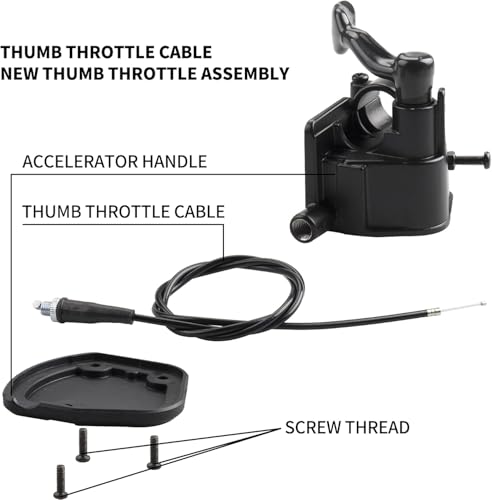 New Thumb Throttle Assembly and 1050mm Throttle Cable Compatible with Yamaha Raptor 350 660 700 TT03 All Years
