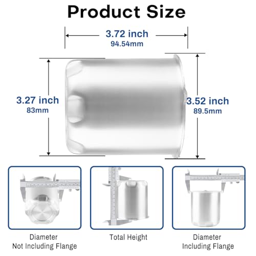 3.27in Push Through Wheel Center Caps Aluminum Fit 3.27" Center Bore Truck Trailer RV SUV Wheels Rims, Silver Hub Covers, 4Pcs - size: 3.27” Hub, 3.72” Tall