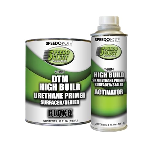 Speedokote Automotive Hi-Build 2K Urethane Primer/Sealer Black QUART Kit, SS-2950B/2790A-Q