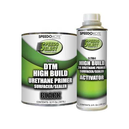 Speedokote Automotive Hi-Build 2K Urethane Primer/Sealer Black QUART Kit, SS-2950B/2790A-Q